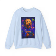 Gaming Golden Doodle Illustration Crewneck Sweatshirt | Retro Arcade Gamer