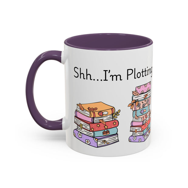 'Shhh...I'm Plotting' Accent Coffee Mug