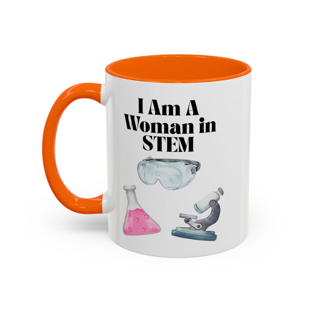 'I Am A Woman In STEM' Scientist Accent Coffee Mug