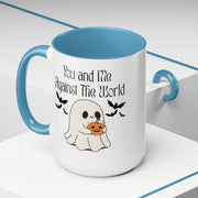 'You and Me Against The World' Accent Coffee Mug
