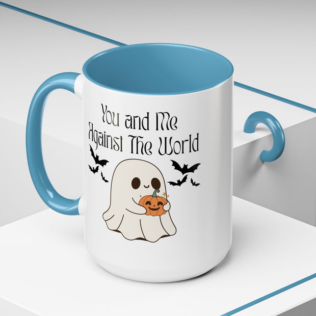 'You and Me Against The World' Accent Coffee Mug