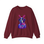 Saint Bernard with Reindeer Antlers sweatshirt | Holiday Dog Sweater Design