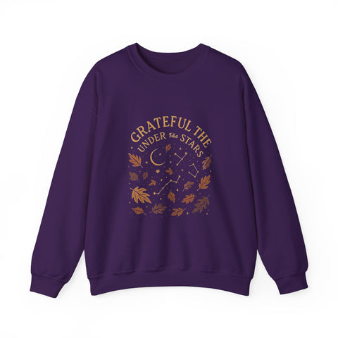 Grateful Under the Stars Sweatshirt - Cozy Unisex Crewneck, Perfect for Fall, Thanksgiving, Gift for Friends, Family