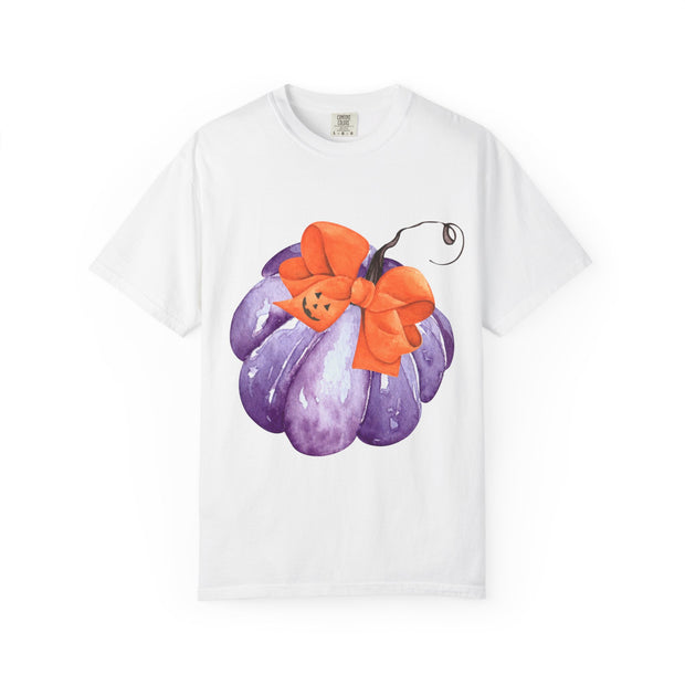 Purple Pumpkin Wrapped In A Bow Unisex T-Shirt