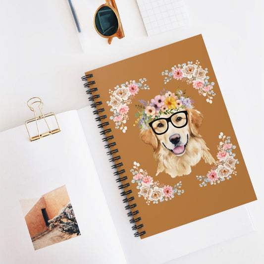 Geeky Goddess Golden Retriever Spiral Notebook