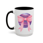 Pink/Purple Planet Wrapped In A Bow Accent Coffee Mug