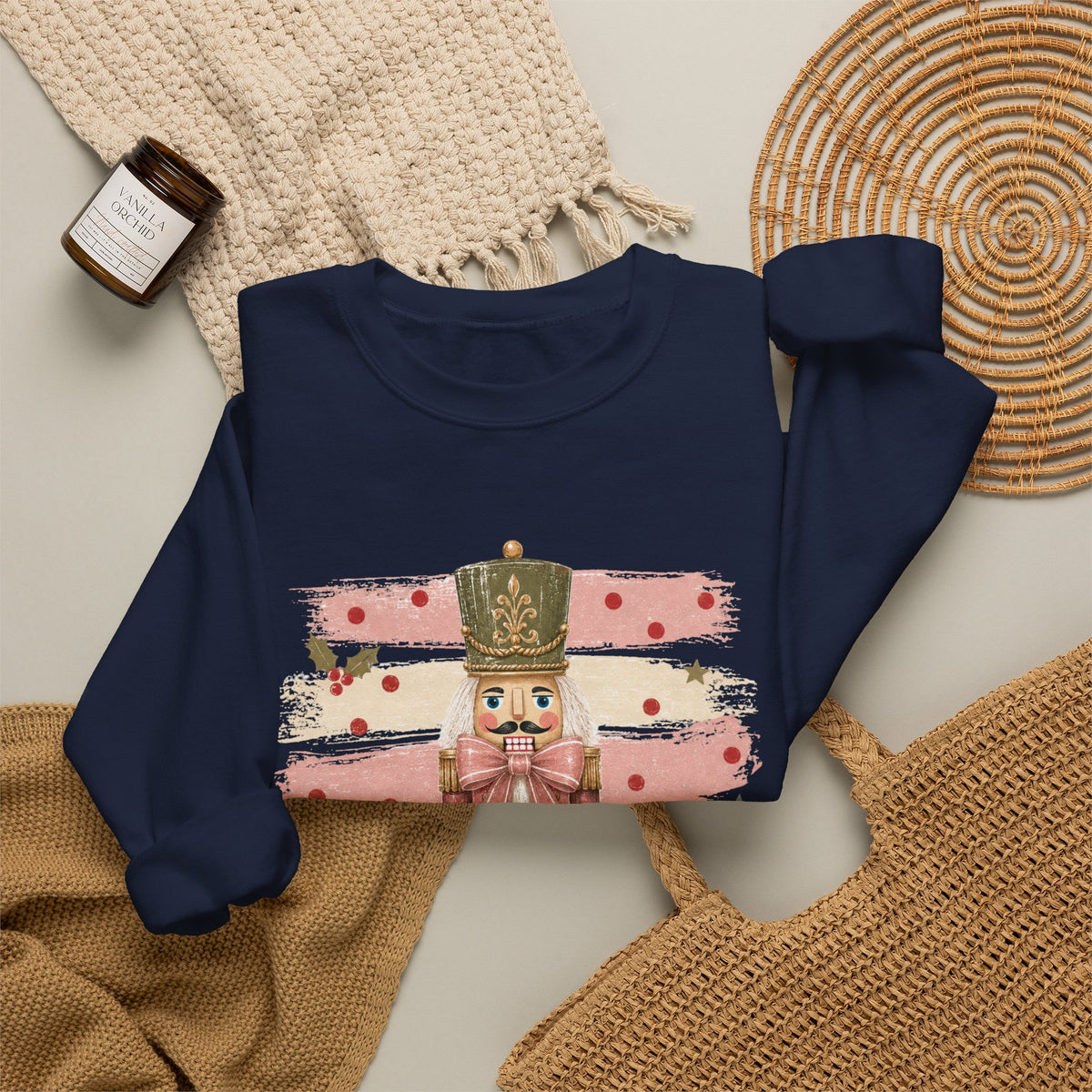 Coquette Nutcracker Sweatshirt, Pink Bow Christmas Crewneck, Nutcracker Christmas Shirt, Girly Holiday Sweatshirt, Vintage Christmas Gift