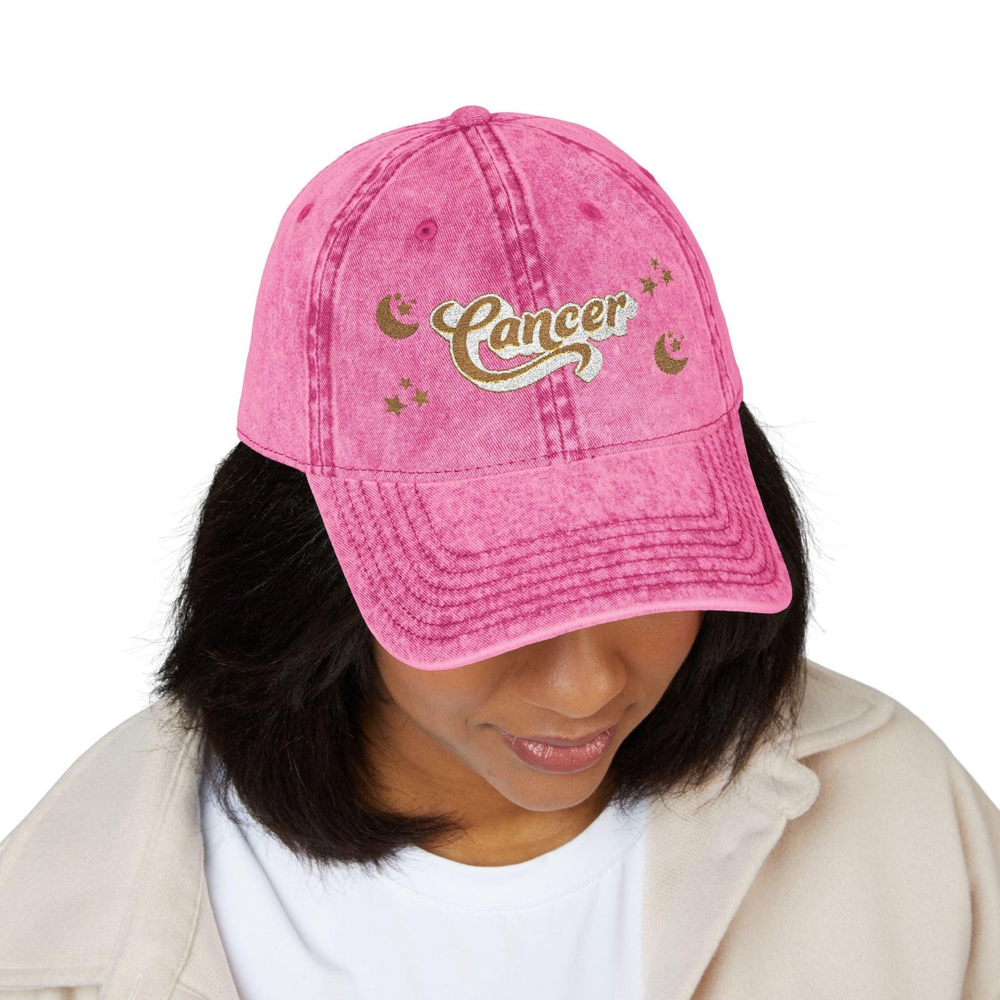 'Cancer' Vintage Embroidered Cap