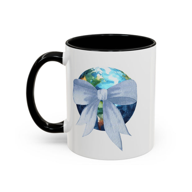 Earth Wrapped In A Bow Accent Coffee Mug