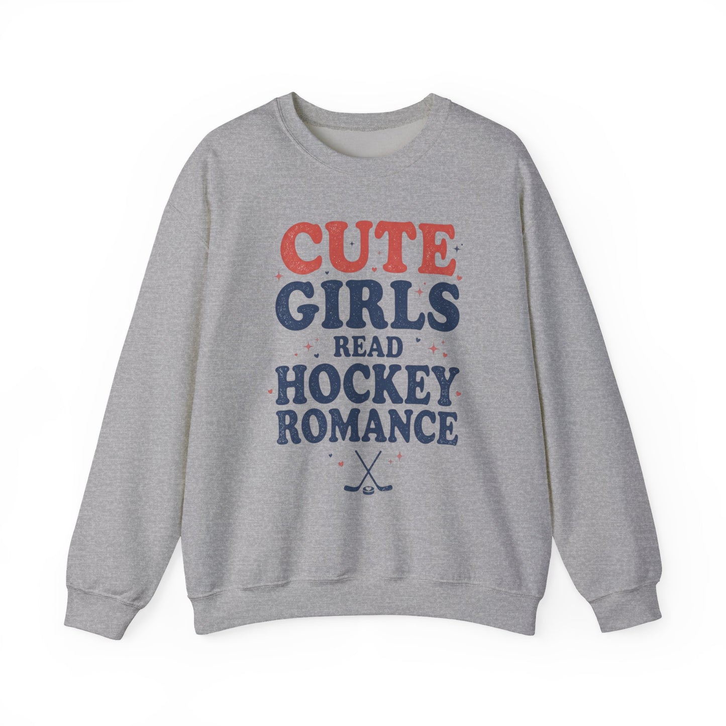 Cute Girls Read Hockey Romance Sweatshirt, Hockey Romance Booktok Crewneck, Sports Romance Reader Pullover