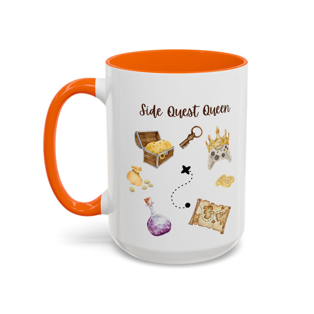 'Side Quest Queen' Accent Coffee Mug