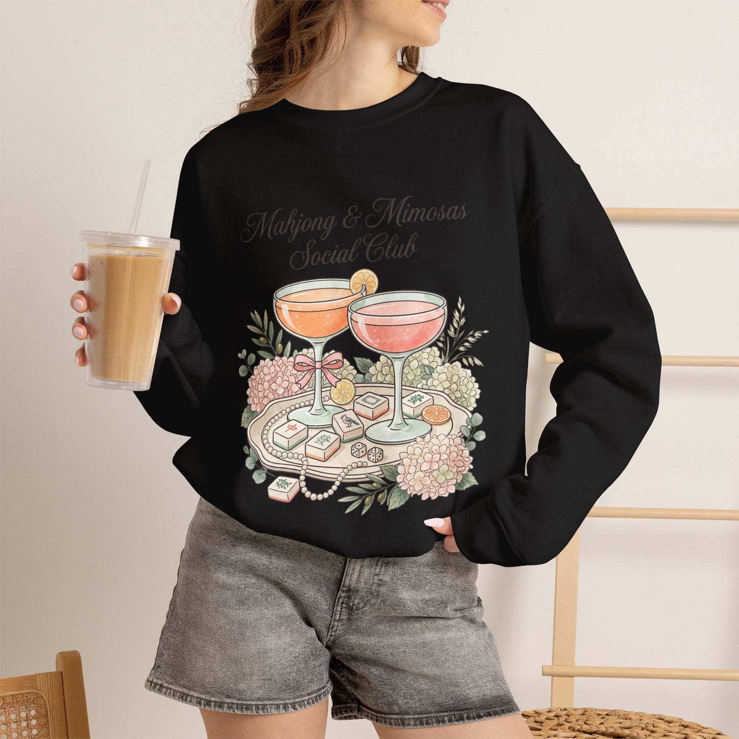 Mahjong & Mimosas Sweatshirt, Mahjong Club Crewneck, Brunch Girl Pullover