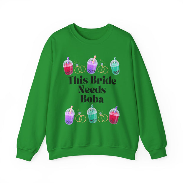 'This Bride Needs Boba' Unisex Crewneck Sweatshirt