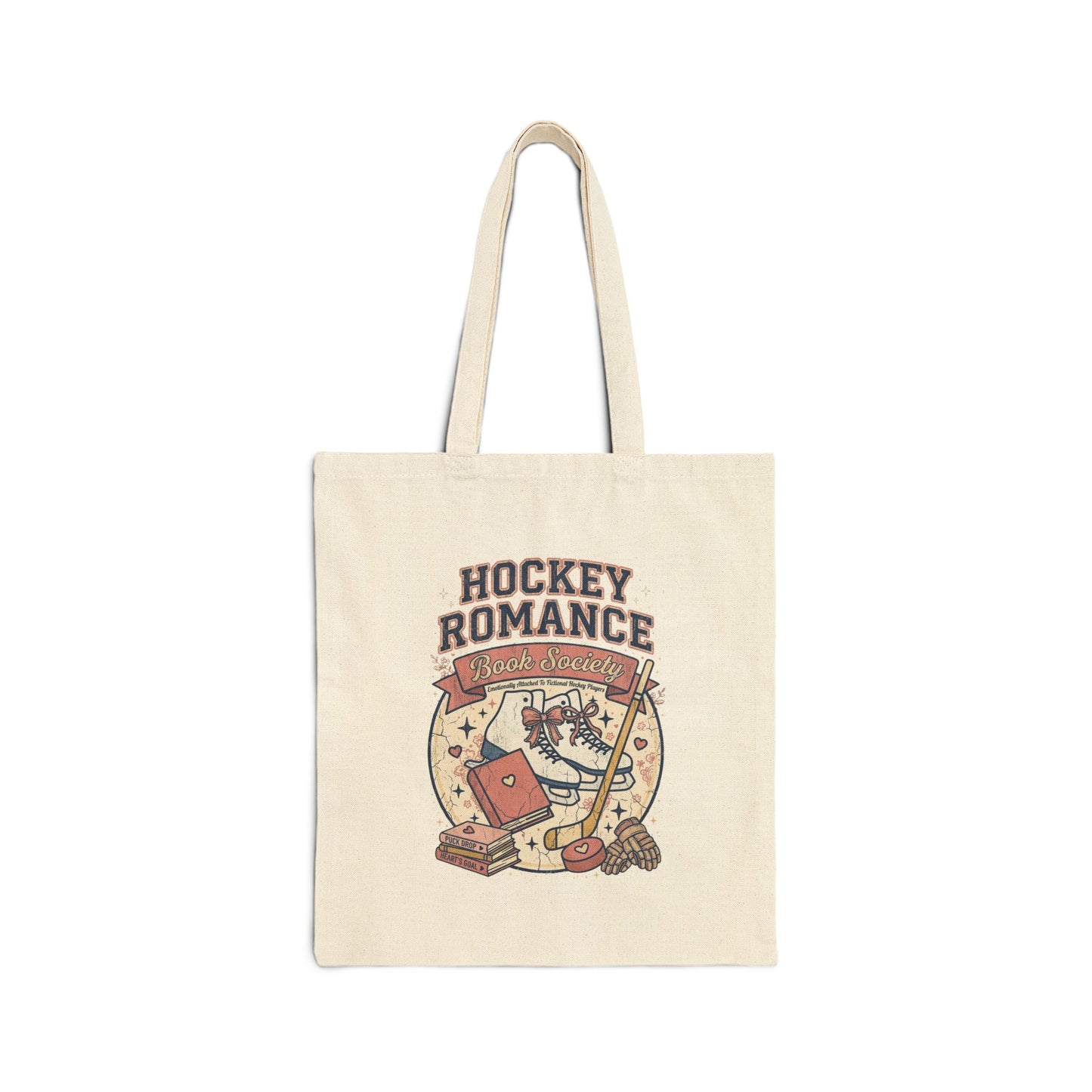 Hockey Romance Tote Bag, Booktok Romance Reader Bag, Cozy Hockey Book Girly Gift, Book Lover Tote