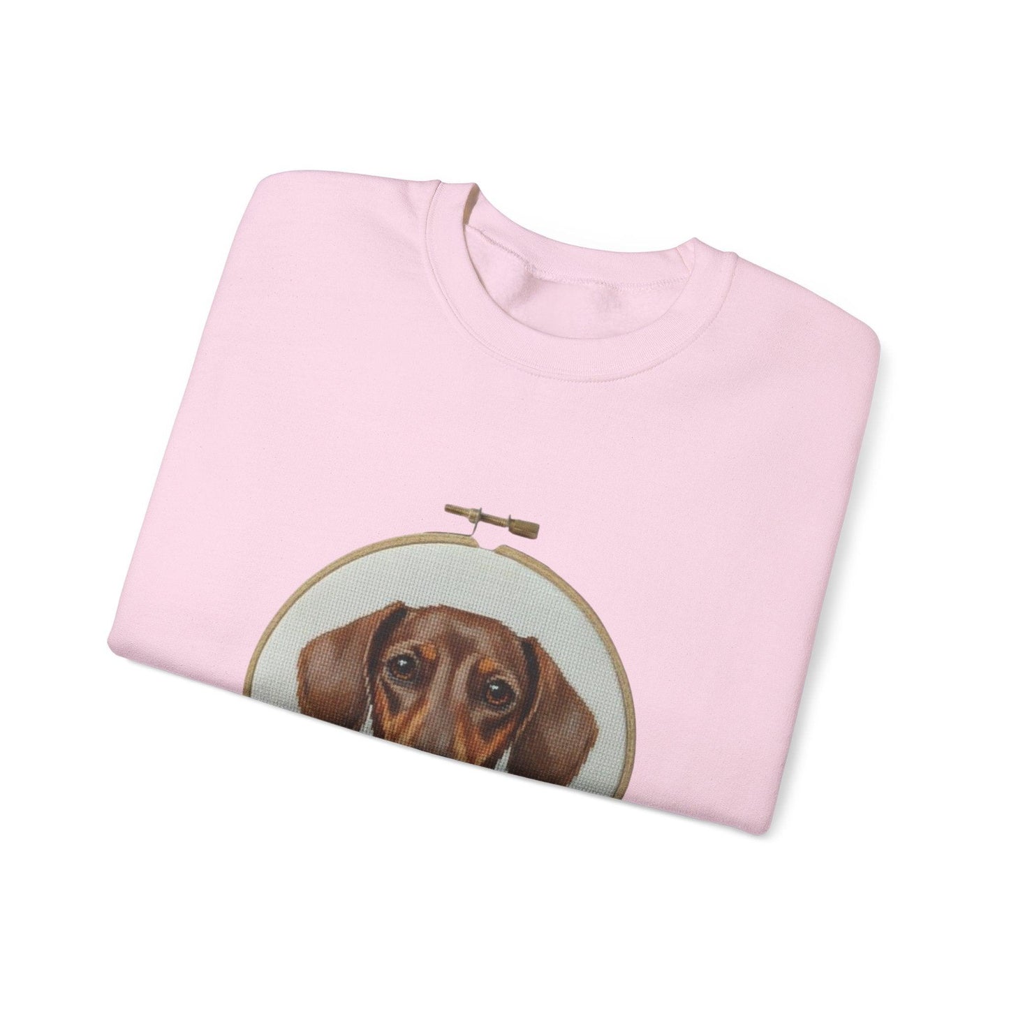 Dachshund Portrait Sweatshirt | Embroidery Hoop Dog Art, Cute Wiener Dog