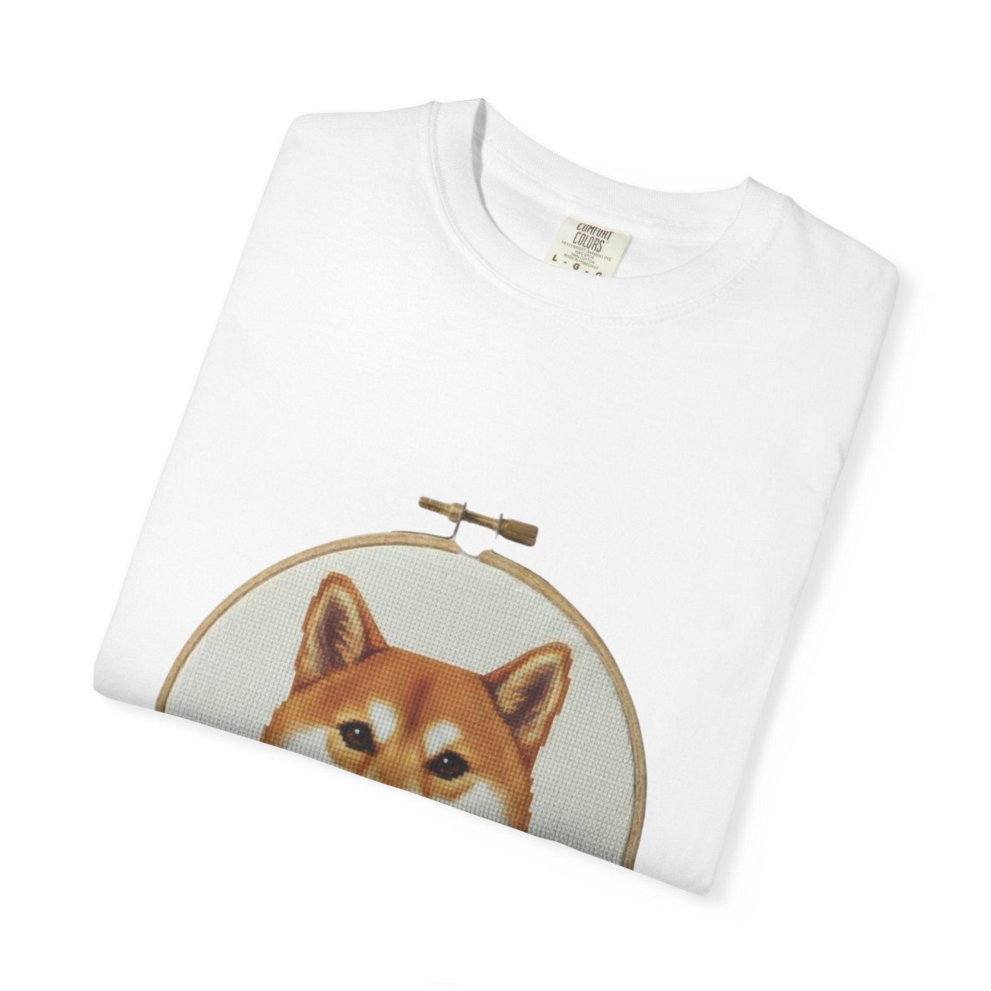 Shiba Inu Sweatshirt, Shiba Mom Gift, Vintage Cross Stitch Dog, Embroidered Floral Crewneck