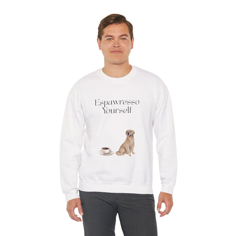 'Espawresso Yourself' Golden Retriever Unisex Crewneck Sweatshirt
