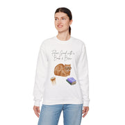 'Feline Good With A Book & Brew' Unisex Crewneck Sweatshirt