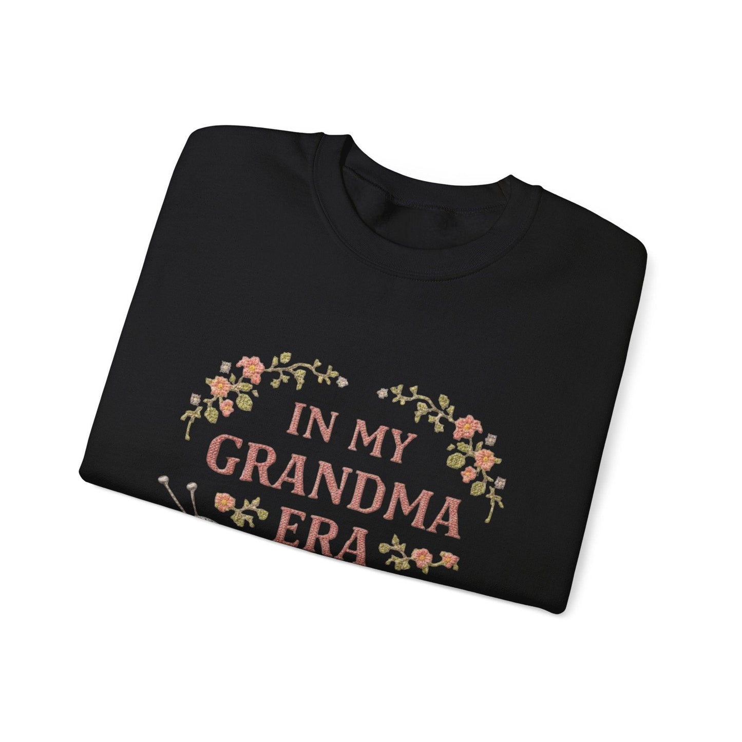 In My Grandma Era knitting balls and glasses Sweatshirt | Cozy vintage floral design