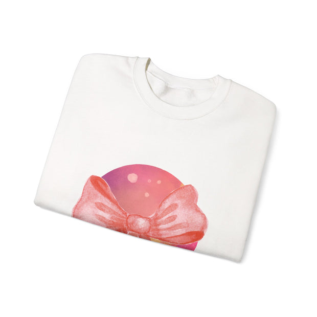 Pink/Yellow Planet Wrapped In A Bow Unisex Crewneck Sweatshirt