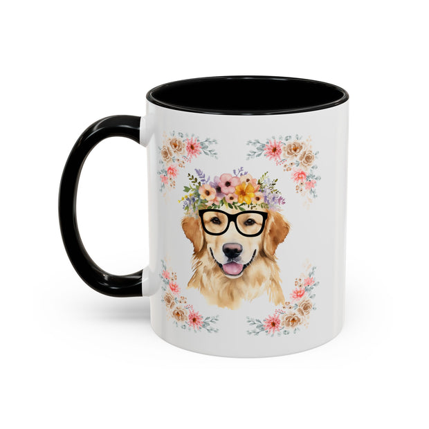 Geeky Goddess Golden Retriever Accent Coffee Mug