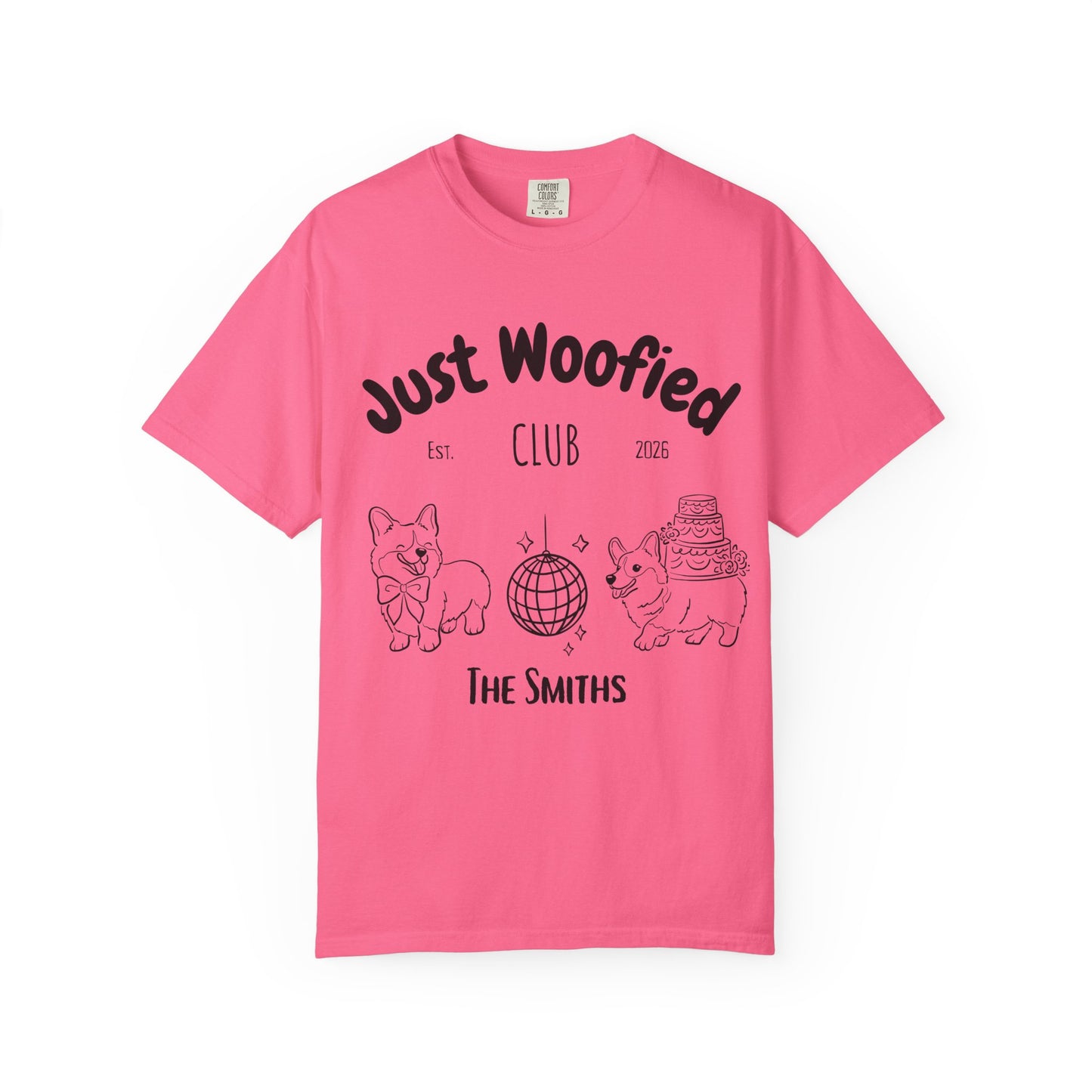 Just Married Dog Wedding Shirt Newlywed Couple Matching T-Shirt Comfort Colors Mr And Mrs Tee Just Woofied Honeymoon Gift For Bride Groom