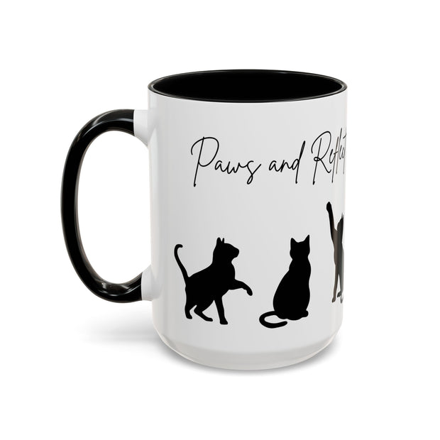 'Paws and Reflect' Cats Accent Coffee Mug