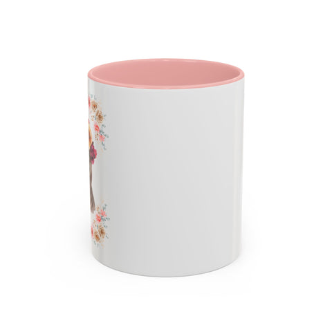 Geeky Goddess Dark Gray Cat Accent Coffee Mug