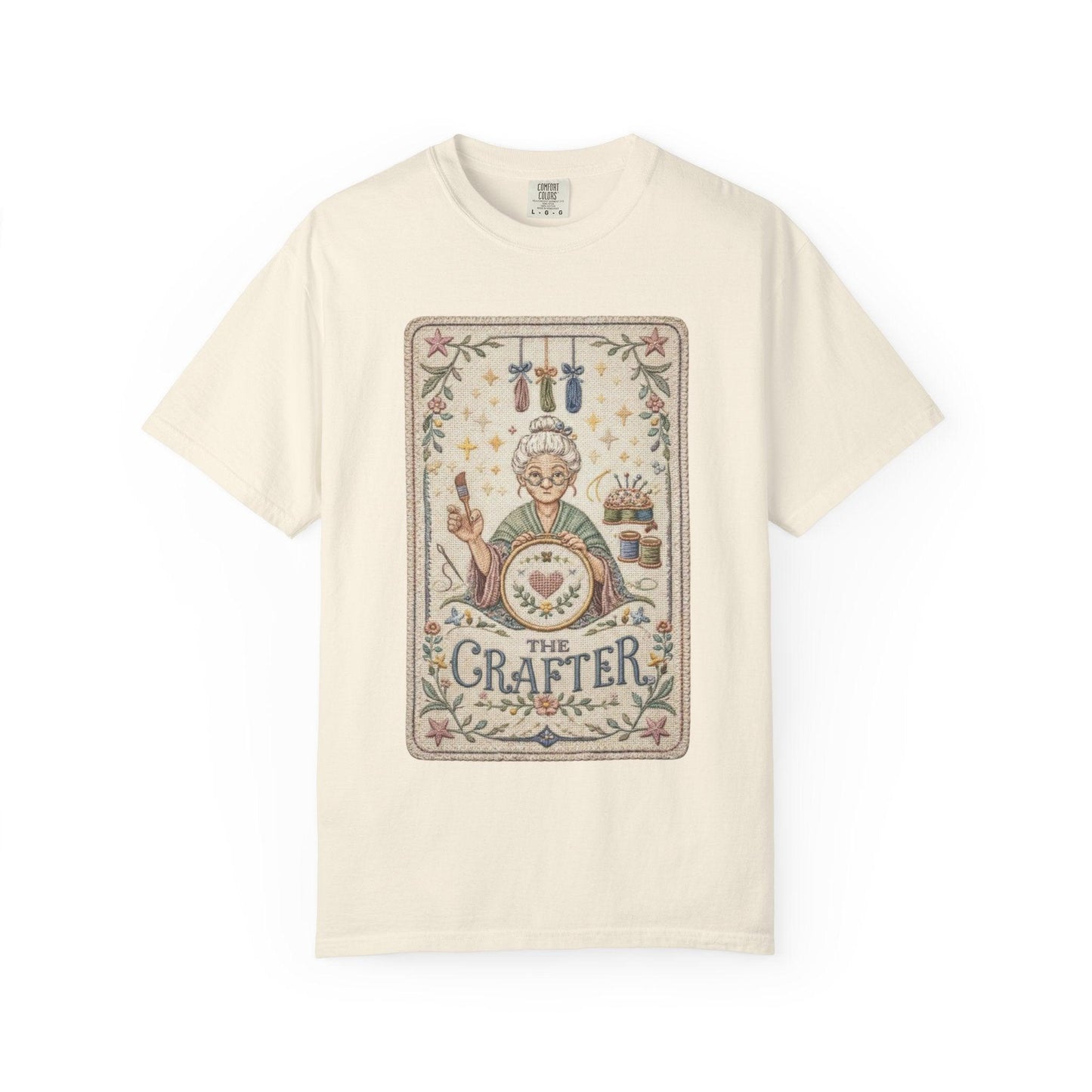 The Crafter Illustration T-Shirt | Vintage Crafting Design, Sewing Embroidery