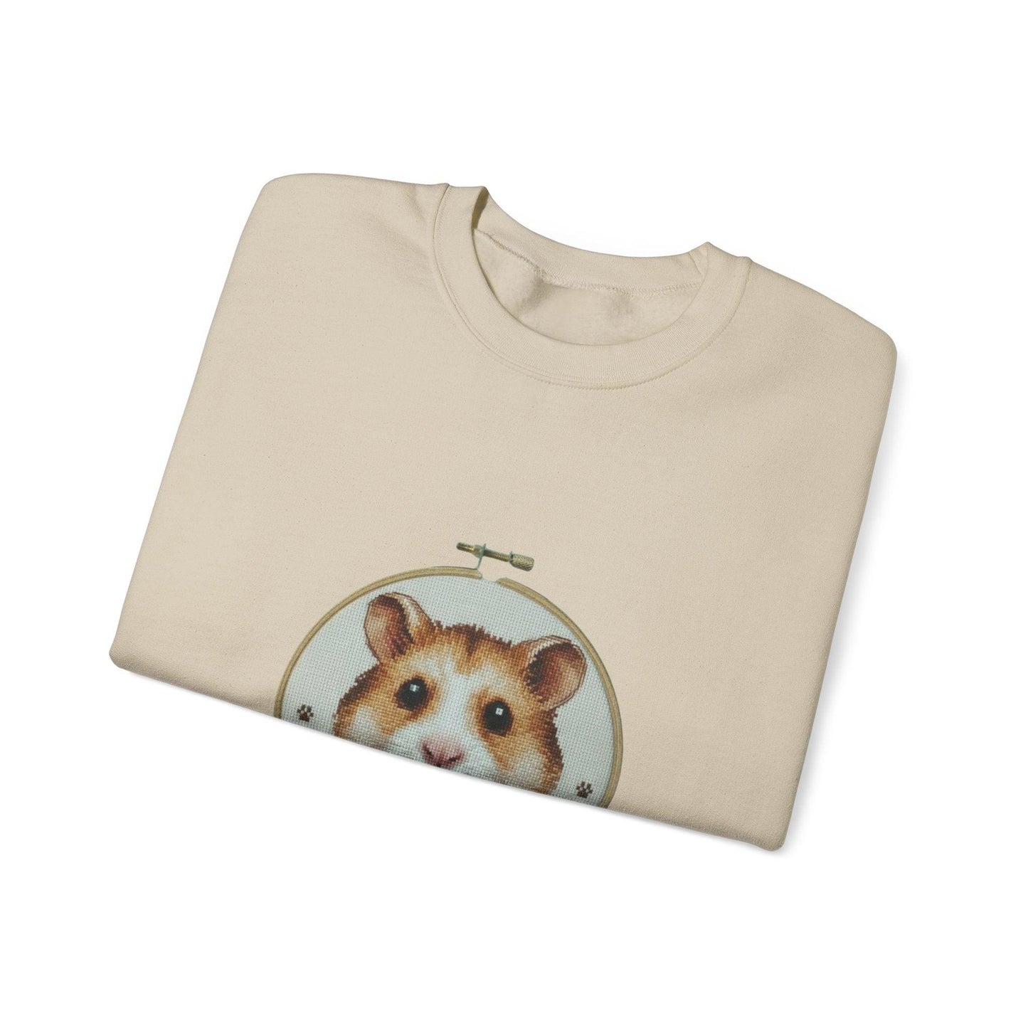 Hamster Portrait Sweatshirt | Embroidery Hoop Floral Frame