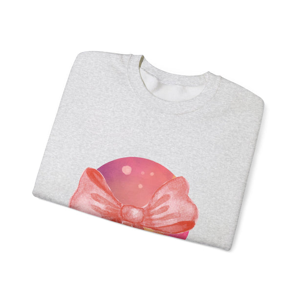 Pink/Yellow Planet Wrapped In A Bow Unisex Crewneck Sweatshirt