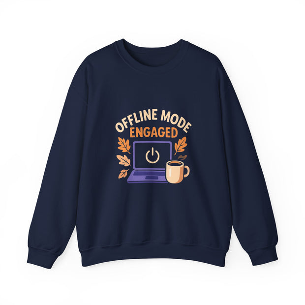 Cozy Offline Mode Sweatshirt, Relaxed Lounge Wear, Fall Fashion, Gift for Remote Workers, Engagement Celebration