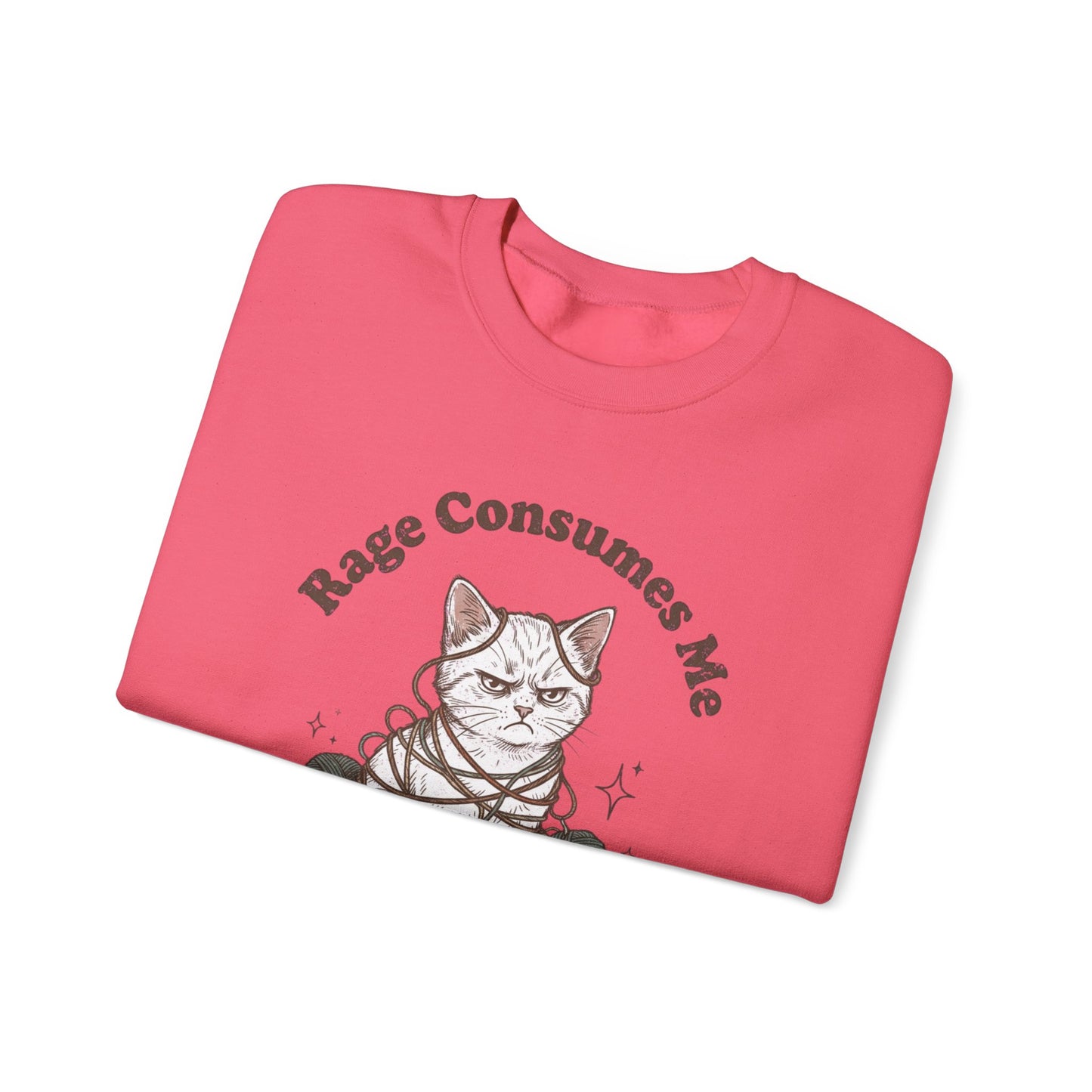 Rage Consumes Me Crochet Cat Shirt, Funny Knitting Tee, Grandma Hobbies Sweatshirt