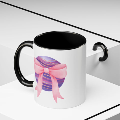 Pink/Purple Planet Wrapped In A Bow Accent Coffee Mug