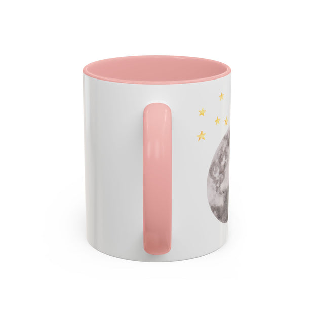 Astronaut Flying To The Moon Accent Coffee Mug