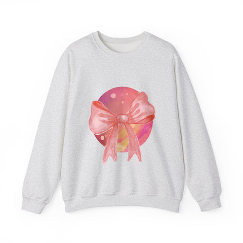 Pink/Yellow Planet Wrapped In A Bow Unisex Crewneck Sweatshirt