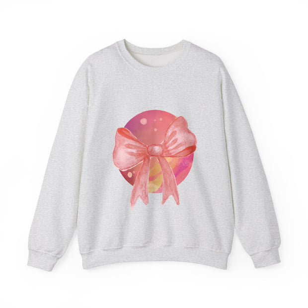 Pink/Yellow Planet Wrapped In A Bow Unisex Crewneck Sweatshirt