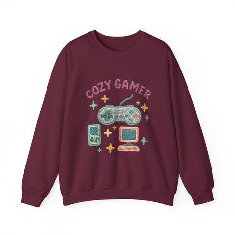Cozy Gamer Sweatshirt, Unisex Crewneck, Gaming Gift, Comfortable Outfit, Video Game Apparel, Casual Style