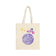 Astronaut Taking Off In Space Cotton Canvas Tote Bag