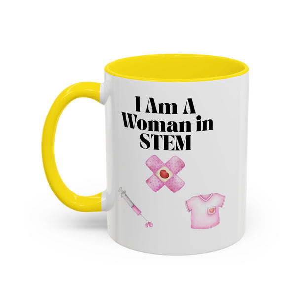 'I Am A Woman In STEM' Nurse Accent Coffee Mug