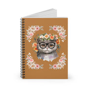 Geeky Goddess Gray Cat Spiral Notebook