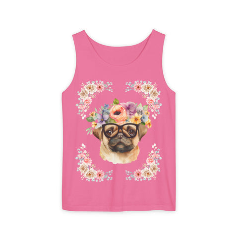 Geeky Goddess Pug Unisex Tank Top