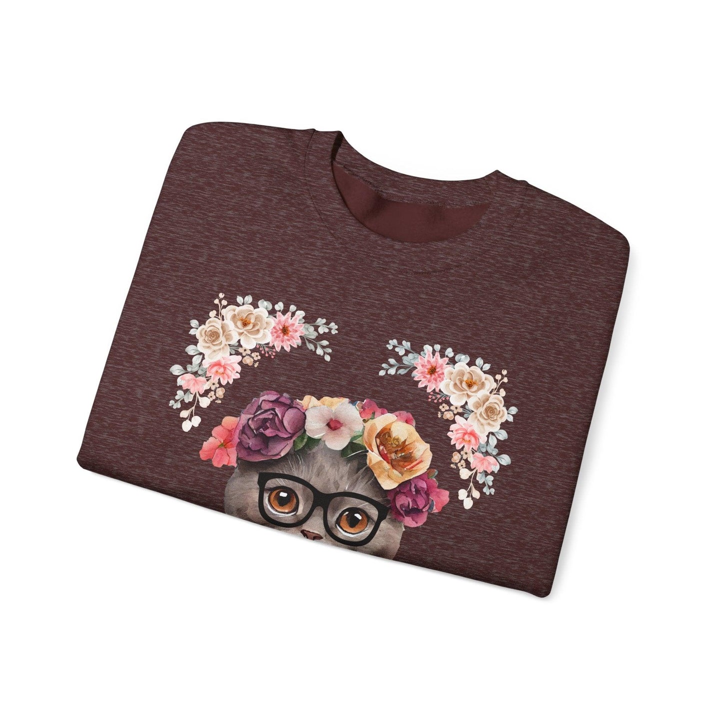 Geeky Goddess Dark Gray Cat Unisex Crewneck Sweatshirt
