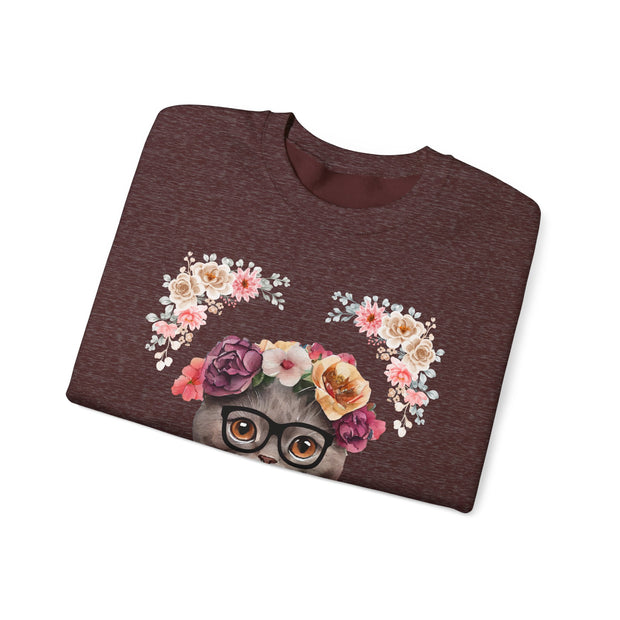 Geeky Goddess Dark Gray Cat Unisex Crewneck Sweatshirt