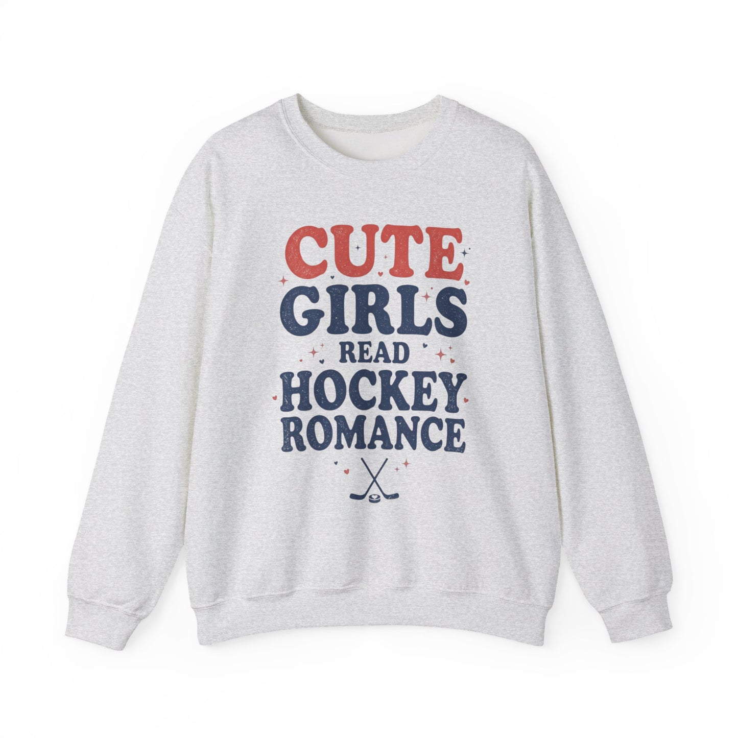 Cute Girls Read Hockey Romance Sweatshirt, Hockey Romance Booktok Crewneck, Sports Romance Reader Pullover