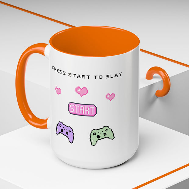 'Press Start To Slay' Accent Coffee Mug