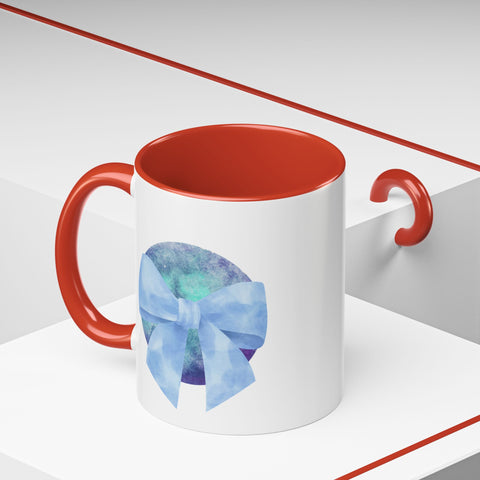 Blue/Green Planet Wrapped In A Bow Accent Coffee Mug