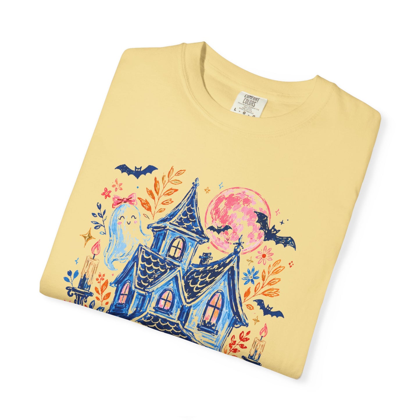 Spooky Haunted House Halloween T-Shirt | Ghosts, Pumpkins, Bats