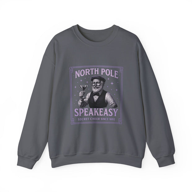 North Pole Speakeasy Crewneck Sweatshirt | Cozy Holiday Gift | Winter Wear | Christmas Sweatshirt | Unisex Comfy Apparel