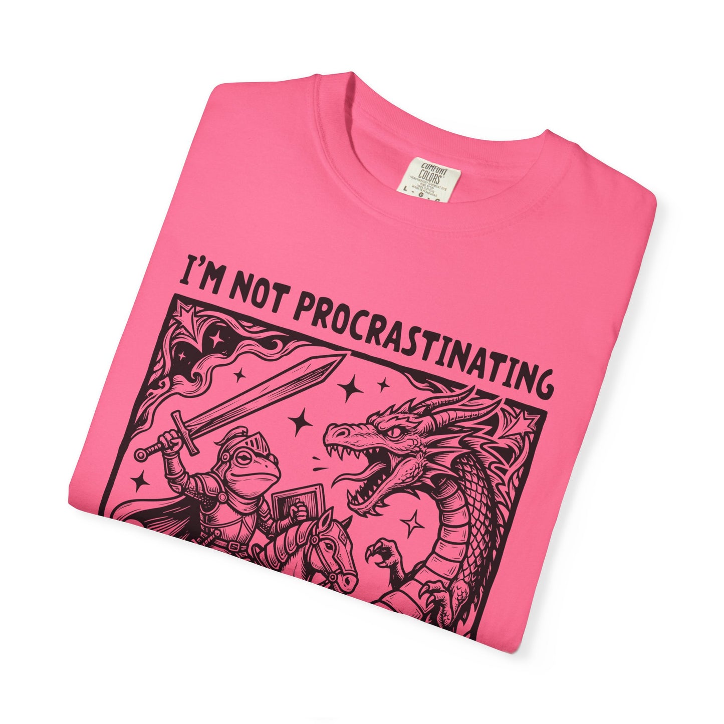 I'm Not Procrastinating I'm Doing Side Quests T-Shirt, Funny Gamer Tee, RPG Knight vs Dragon Shirt, Fantasy Gaming Graphic T-Shirt, Nerd Gift